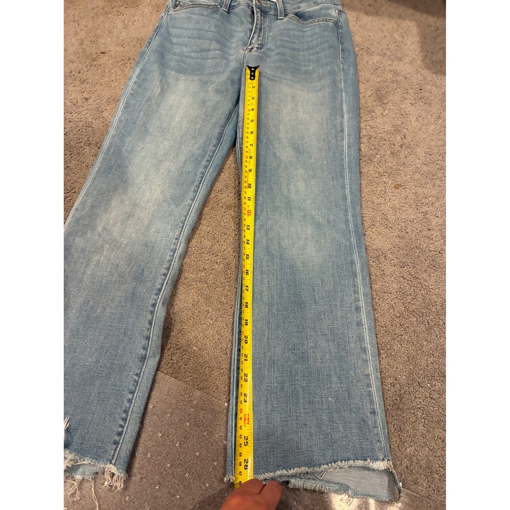 Vervet Blue High Rise Flare Jeans Light Wash Raw Hem T5988 Size 29 - Picture 3 of 7